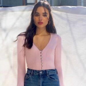 NWOT Reformation Gellar Knit Top in Blush size XS